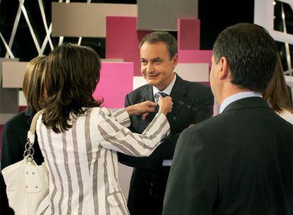 Zapatero, antes de la entrevista.