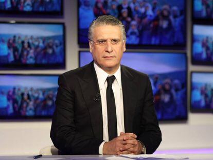 Nabil Karoui en una de sus apariciones televisivas.