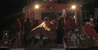 Un grupo de inmigrantes llegadas a Almería la pasada semana.