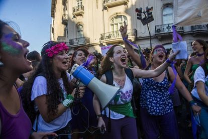 Manifestación feminista en Buenos Aires, Argentina.