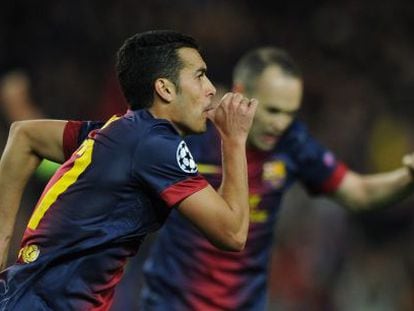 Pedro celebra su gol. 