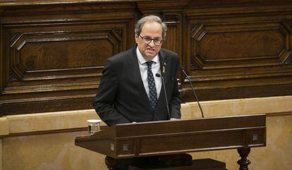 Torra, en el Parlament, el pasado octubre.