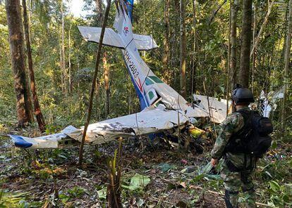 La avióneta se estrelló el 18 de mayo de 2023 en Guaviare, Colombia.