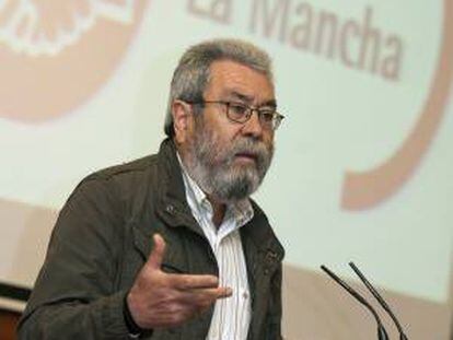 El secretario general de UGT, Cándido Méndez, interviene durante la clausura del VI Congreso Regional de Castilla-La Mancha, hoy en Toledo.