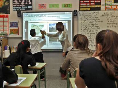 Un aula del colegio p&uacute;blico Juan XXIII de Torrent .