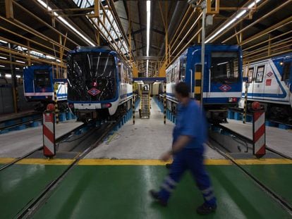 Talleres de Metro en Canillejas, sede en la que se realizan las labores de desamiantado.