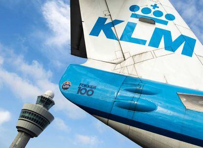 Un avi&oacute;n de la aerol&iacute;nea KLM. 