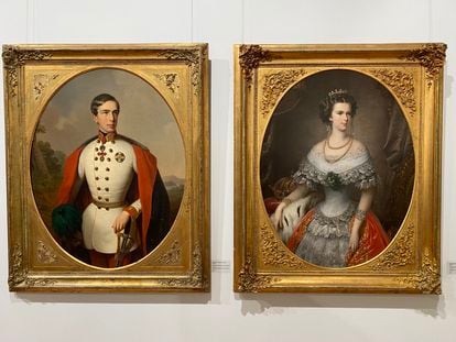 Retratos del emperador Francisco José I e Isabel de Baviera, en el Museo Nacional de Arte de Moldavia.