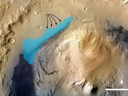 Ilustración de la NASA con la extensión del antiguo lago.