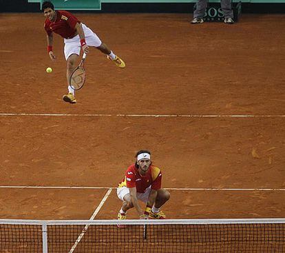 Verdasco y Feliciano, durante el partido.