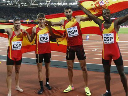 Equipo español de 4x400, finalista en Londres.