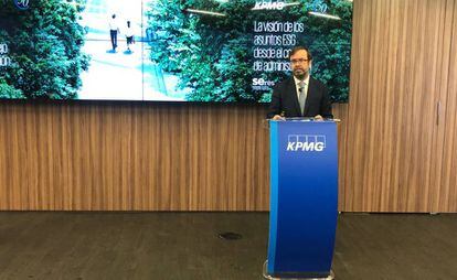 Ramón Pueyo, responsable de sostenibilidad de KPMG en España, en la presentación del informe.