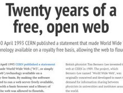 El CERN conmemora el 20º aniversario de la World Wide Web