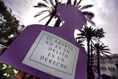 Concentración en favor de una ley de plazos en Valencia en 2008. / Jesús Císcar