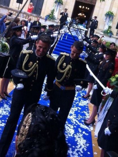 Chema y Jonathan, durante la ceremonia.