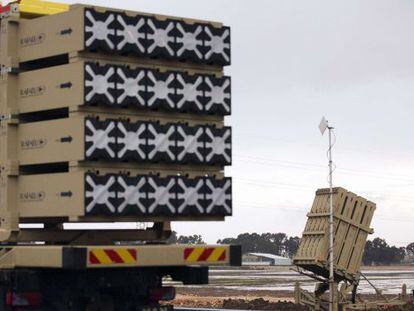 Fotografía del 'Iron Dome', un sistema de defensa con misiles de corto alcance instalado por Israel ante la posibilidad de recibir ataques con armas químicas sirias.