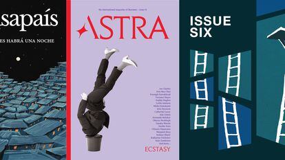 De izquierda a derecha, portadas de los últimos números de las revistas literarias 'Casapaís', 'Astra' y 'The Drift'.