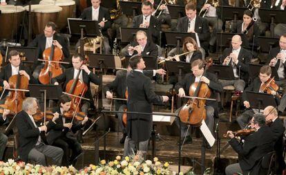 Christian Thielemann al frente de la Filarmónica de Viena durante el Concierto de Año Nuevo.
