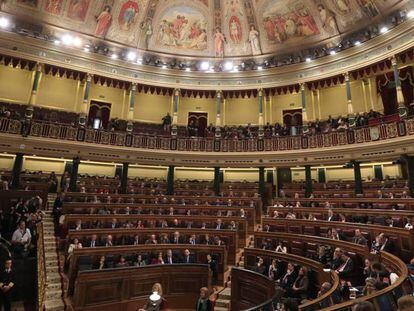 Pedro Sánchez, durante su intervención en la sesión de investidura.