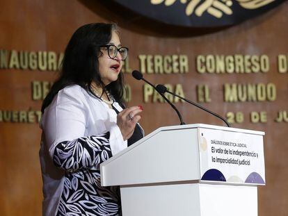 Norma Piña durante un evento en la ciudad de Querétaro, el 28 de junio de 2023.