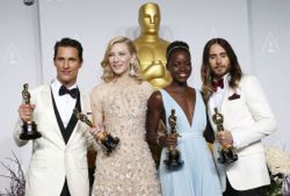  Matthew McConaugheymejor actor, Cate Blanchett for mejor actriz, Lupita Nyong&#039;o mejor actriz de reparto y Jared Leto mejor actor de reparto