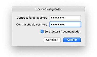 Opciones de guardado en Microsoft Office.