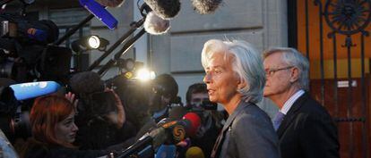 Lagarde comparece ante los medios tras testificar ante los jueces del caso Tapie.