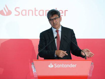 Jos&eacute; Antonio &Aacute;lvarez, consejero delegado de Santander, durante la presentaci&oacute;n de resultados.  