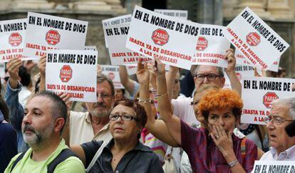 Protesta en Cartagena contra los desahucios.