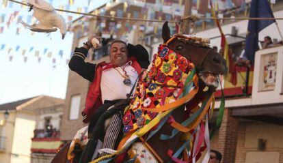 Un caballista logra descabezar a uno de los animales.