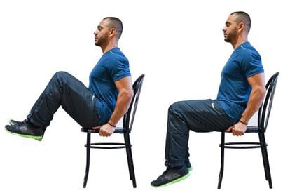 Con estas abdominales en silla fortalecemos todo el cuerpo.