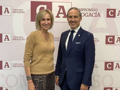 Isabel Winkels y Eugenio Ribón, candidatos de la plataforma Compromiso Abogacía a las elecciones a la Junta de Gobierno del ICAM