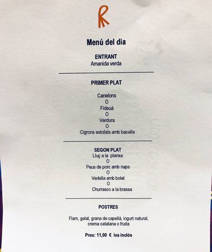 MENÚ POR 11 EUROS / CAPEL