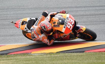 Márquez, en la sesión de clasificación del GP de Alemania.