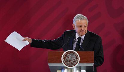 López Obrador, durante una conferencia de prensa.