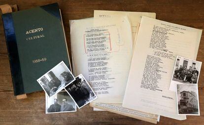 Fotografías, manuscritos y material de archivo de la revista 'Acento cultural'.