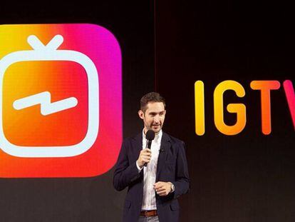 Kevin Systrom, durante la presentación de la nueva aplicación de Instagram.