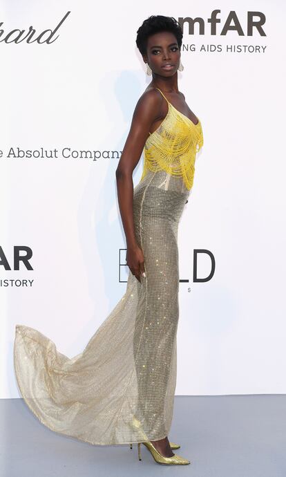 La modelo Maria Borges eligió un diseño de Roberto Cavalli Couture.