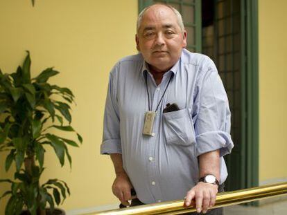 Manuel Pastrana, en la sede de UGT antes de la entrevista.