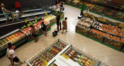 Vista del interior de un Mercadona en el centro de Valencia. 