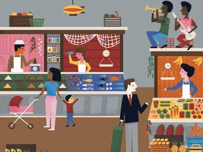 Una de las ilustraciones del libro &#039;Manual para aderezar el mundo. Recetario para fiestas y celebraciones&#039;.