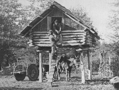 Un granero en Georgia en torno a 1900.