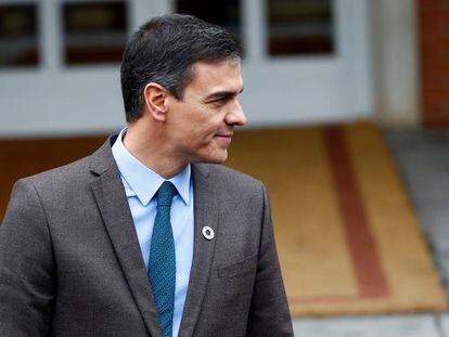 Pedro Sánchez, este martes en el palacio de La Moncloa. 