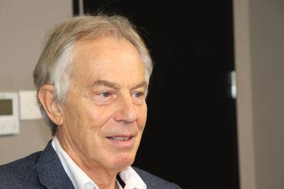 El exprimer ministro del Reino Unido, Tony Blair, en sus oficinas de Londres