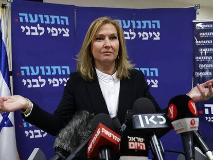 La exministra israelí Tzipi Livni, el lunes en Tel Aviv. 
