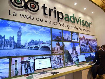 Expositor de Tripadvisor en Fitur (Madrid), en una imagen de archivo. 