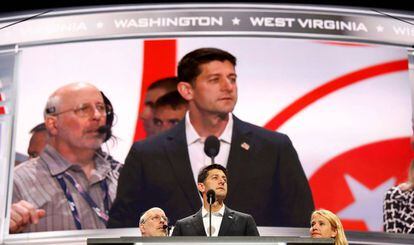 El presidente de la C&aacute;mara de Representantes, Paul Ryan, participa en los preparativos de la Convenci&oacute;n. 