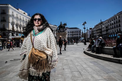 Natalia Biscari, activista del 15-M, el pasado viernes en Sol.
