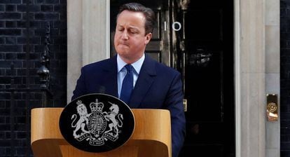 El primer ministre britànic, aquest divendres, a Downing Street.