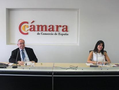 El presidente de la Cámara de Comercio de España, José Luis Bonet, durante la presentación de la encuesta sobre el clima empresarial.